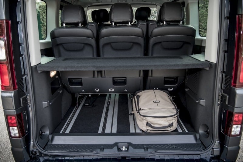 Coffre spacieux du Van Renault Trafic